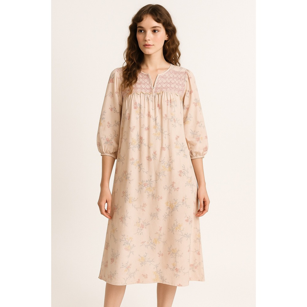 VTG 80s‎ Littlewoods Vintage Floral Nightgown Dress Size M Pink Cottagecore